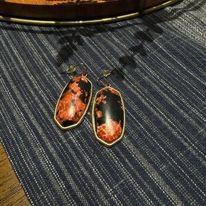 Elegant Black and Red Dangle Earrings